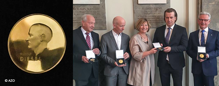 AZO awarded for ‘Best Innovation Support’ by Germany’s oldest innovation prize ‘Dieselmedaille’